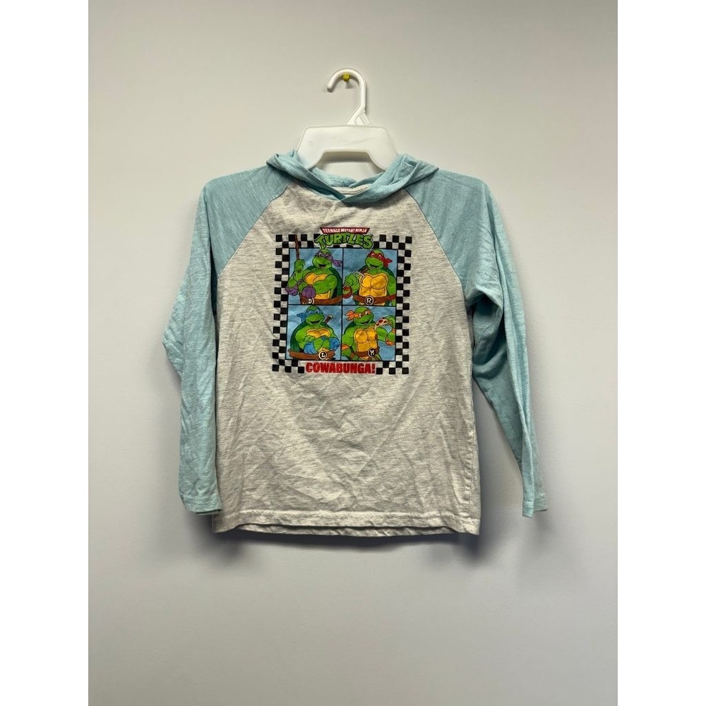 TMNT Teenage Mutant Ninja Turtles Hooded Long Sleeve Shirt Cowabunga Youth S